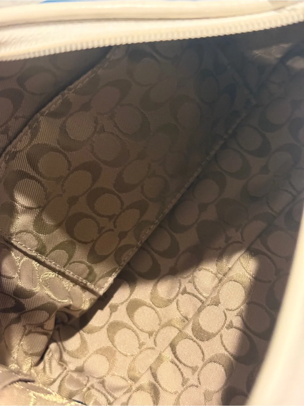 COACH Turquoise Leather Shoulder Bag with white Trim